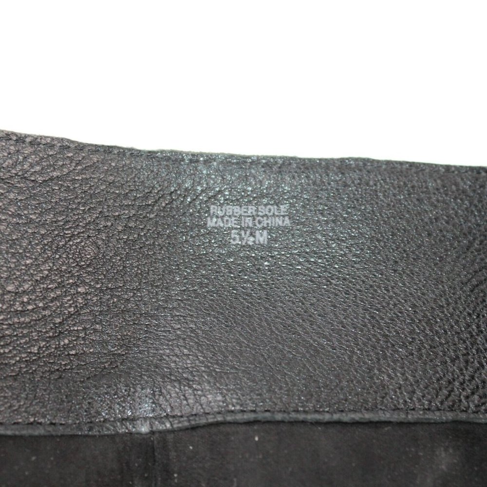 Ann Taylor Sz 5.5 M Amy Black Leather Knee High Full Zip Buckle Riding Boots - Picture 11 of 12